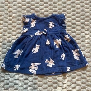 Cute Hanna Anderson blue sundress with birds pattern